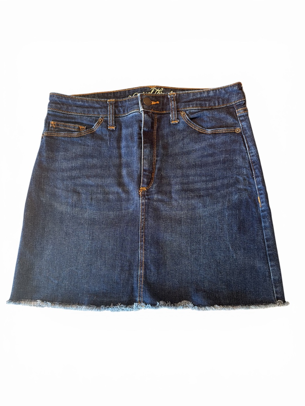 Universal Thread Distressed Look Dark Blue Denim Mini Skirt Size 4